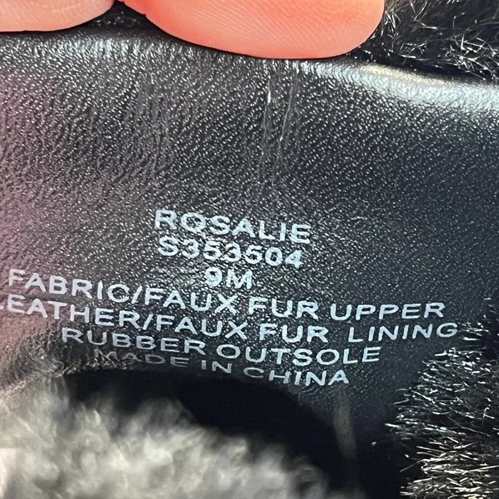 Kate Spade NY Rosalie Sparkly Black Leather‎ Ankle Boots SZ 9 Faux Fur NWOB